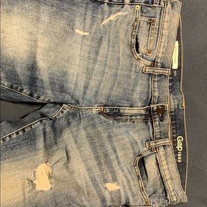 Cropped Distressed Gap Jeans
